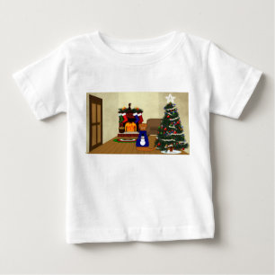 Camiseta Para Bebê O Natal de Oliver a Lontra