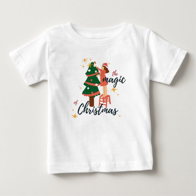 Camiseta Para Bebê O natal mágico  (Frente)