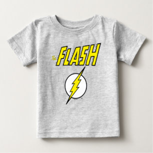 Camiseta Para Bebê O Nome do Flash & Logotipo do Raio
