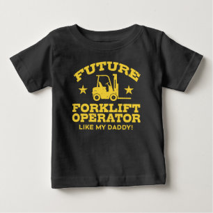 Camiseta Para Bebê O operador futuro da empilhadeira gosta de meu pai