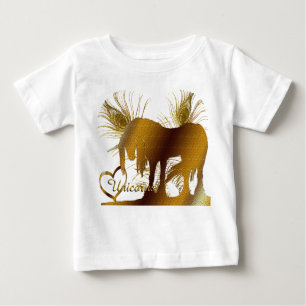 Camiseta Para Bebê O Ouro Unicorn