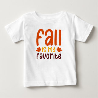 Camiseta Para Bebê O Outono É Meu Favorito - Design de Citação Aconch