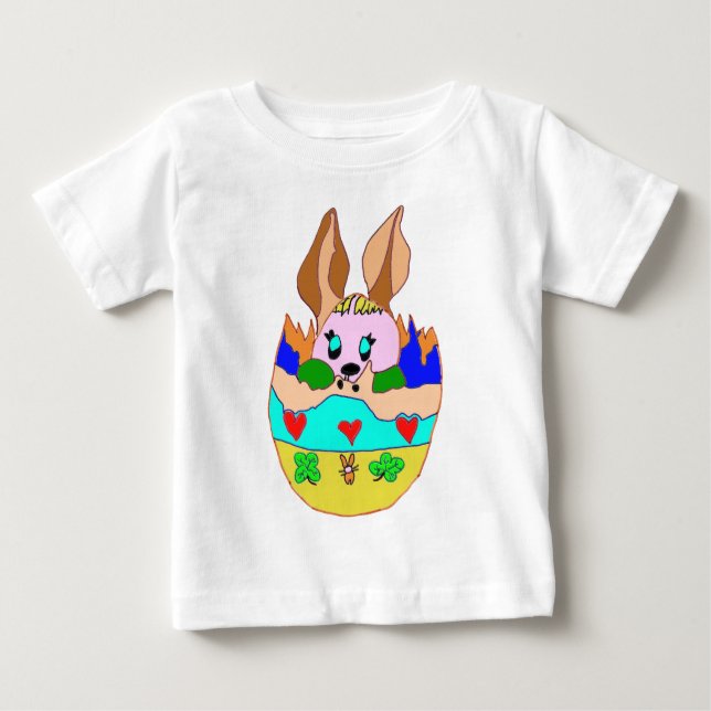 Camiseta Para Bebê O OVO de PÁSCOAS COM LAPIN1.png (Frente)