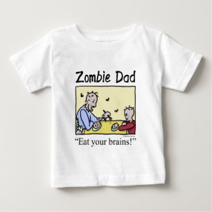 Camiseta Para Bebê O pai do zombi, come seus cérebros