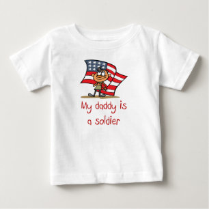 Camiseta Para Bebê O pai é um t-shirt do bebê do soldado