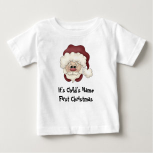 Camiseta Para Bebê O papai noel enfrenta o ø t-shirt do Natal