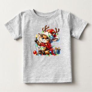 Camiseta Para Bebê O Papai Noel Está Chegando