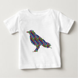 Camiseta Para Bebê O pássaro colorido do CORVO dos PONTOS caçoa o