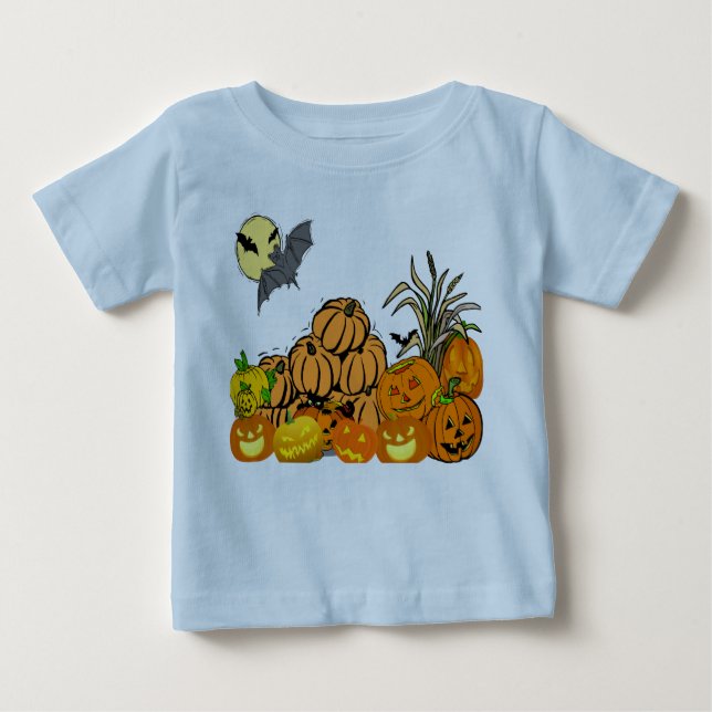 Camiseta Para Bebê O Patch da Abóbora - (Frente)