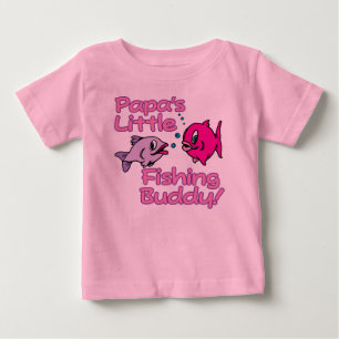 CAMISETA PARA BEBÊ O PEQUENO AMIGO DE PESCA DO PAPA!