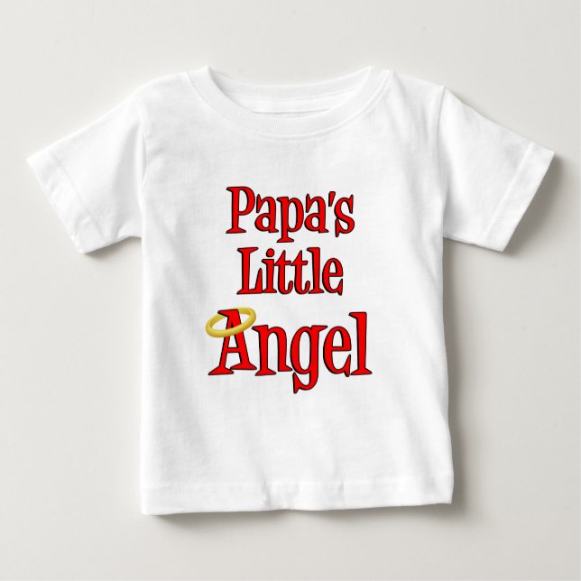 Camiseta Para Bebê O pequeno anjo do papai (Frente)