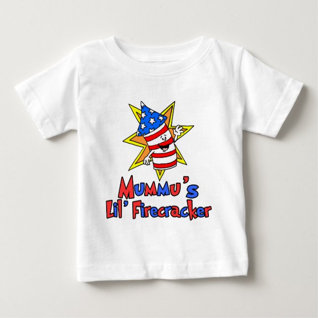 Camiseta Para Bebê O Pequeno Firecracker da Mummu (Frente)