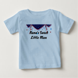 Camiseta Para Bebê O Pequeno Homem de Nana Patriótico