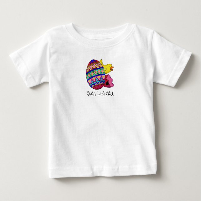 Camiseta Para Bebê O pintinho pequeno do babá (Frente)