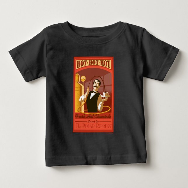 Camiseta Para Bebê O Polar Express | Arte venosa com chocolate quente (Frente)