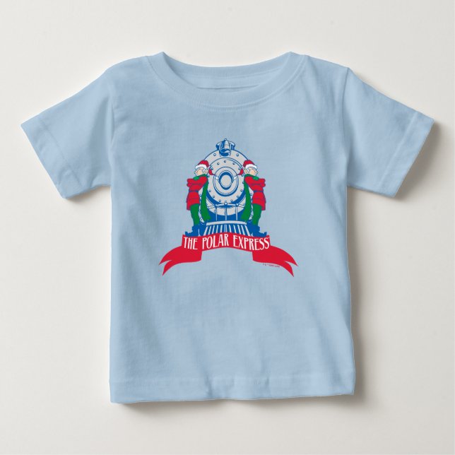 Camiseta Para Bebê O Polar Express | Elves Em Pé De Comboio (Frente)
