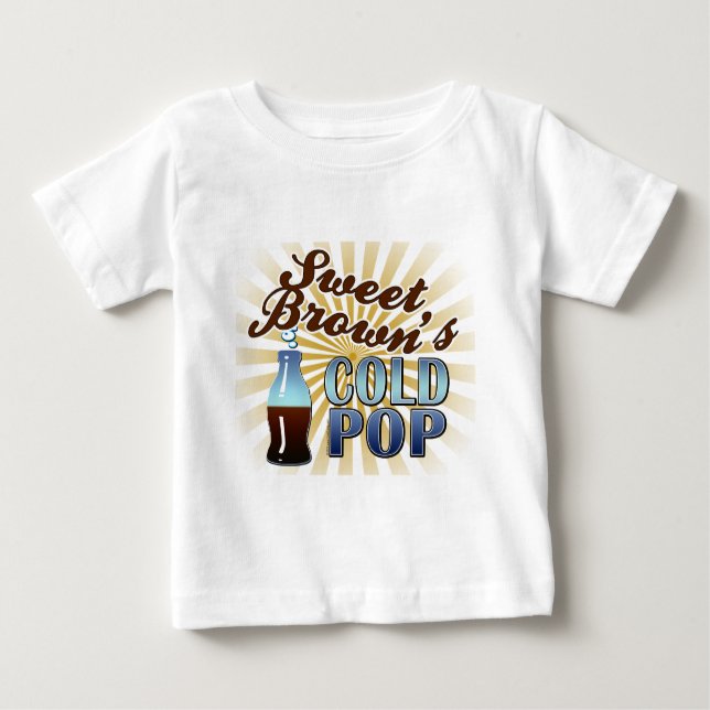 Camiseta Para Bebê O pop frio de Brown doce (Frente)