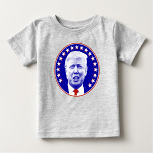 Camiseta Para Bebê O Presidente Donald Trump em Azul