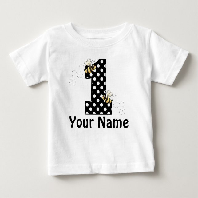 Camiseta Para Bebê O primeiro aniversário Bumble o t-shirt (Frente)