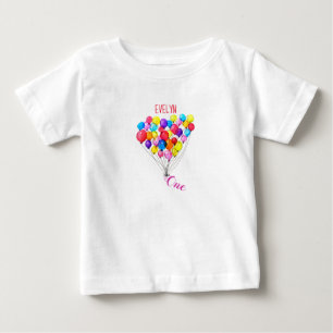 Camiseta Para Bebê O primeiro aniversario do BALÃO personalizou um