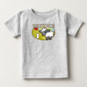 Camiseta Para Bebê O primeiro aniversario do miúdo hoje eu sou um!