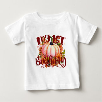 Camiseta Para Bebê O primeiro aniversario do nosso Pequeno Pumpkin