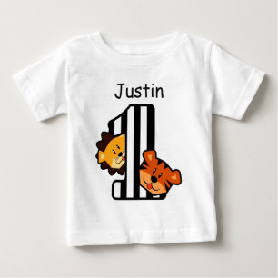 Camiseta Para Bebê O primeiro aniversario LISTRA o bebê de um ano A6