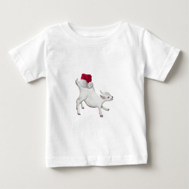 Camiseta Para Bebê O primeiro ano de 2010 do Goat-Christmas-Baby (Frente)