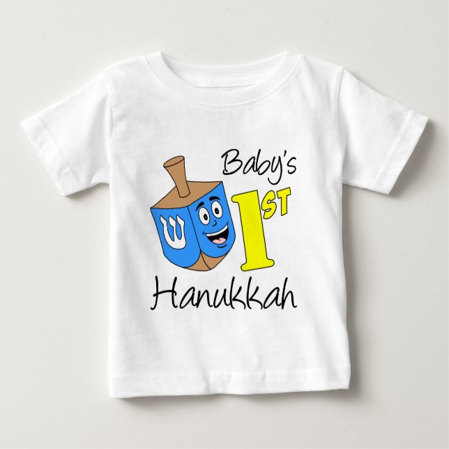 Camiseta Para Bebê O primeiro Hanukkah do bebê (Frente)