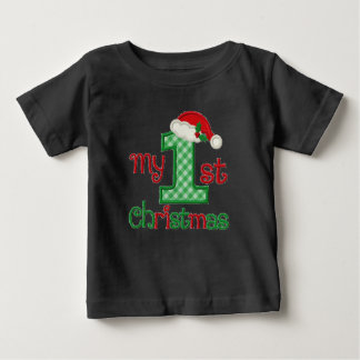 Camiseta Para Bebê O primeiro Natal do bebê - nome personalizado -