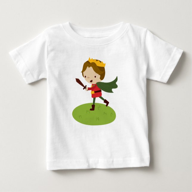 Camiseta Para Bebê O Príncipe Liam Charge de Fairy Tale Kingdon (Frente)