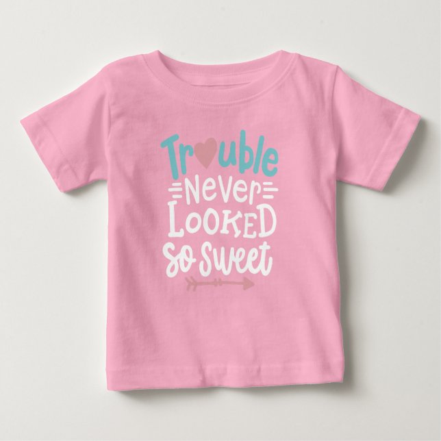Camiseta Para Bebê O problema nunca parecia tão doce (Frente)