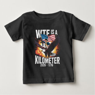 Camiseta Para Bebê O Que É Um Quilômetro Engraçado 250º Aniversário E