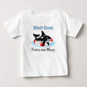 Camiseta Para Bebê O que flutuar na baleia 2