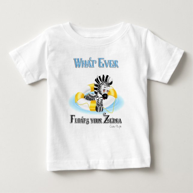 Camiseta Para Bebê O que flutuar no seu zebra 3 (Frente)