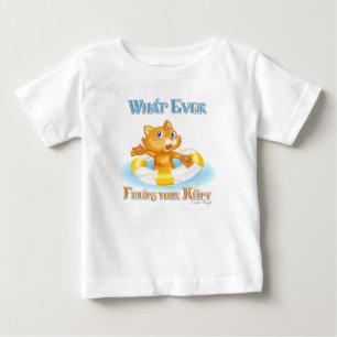 Camiseta Para Bebê O que flutuar seu Gatinho