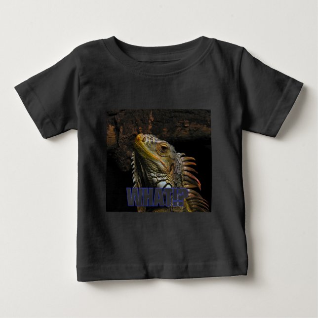 Camiseta Para Bebê O quê? Iguana (Frente)