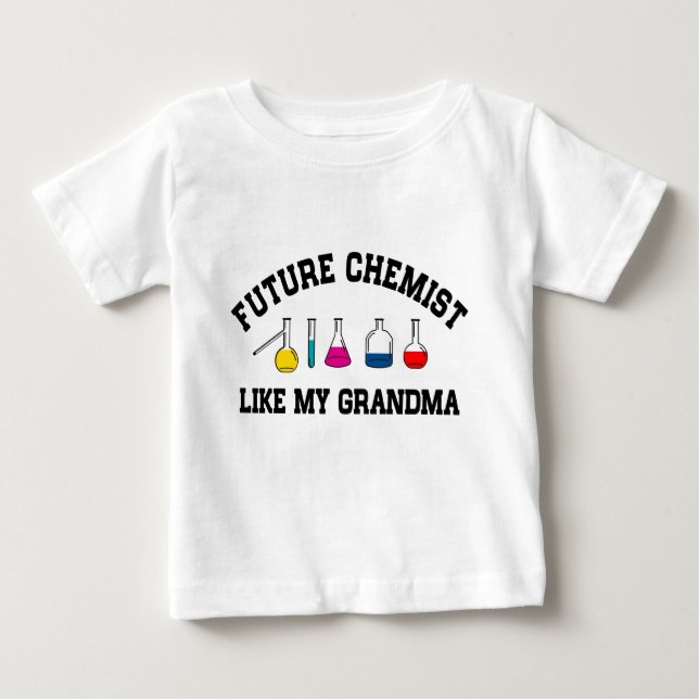 Camiseta Para Bebê O químico futuro gosta de minha avó (Frente)