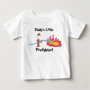 Camiseta Para Bebê O sapador-bombeiro pequeno do pai!