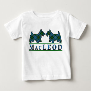 Camiseta Para Bebê O Scottie de MacLeod do clã persegue o Tartan