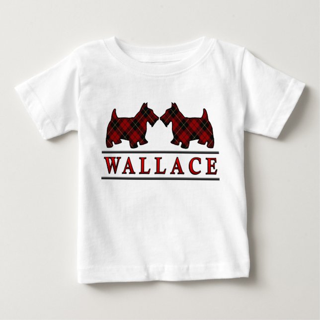 Camiseta Para Bebê O Scottie de Wallace do clã persegue o Tartan (Frente)