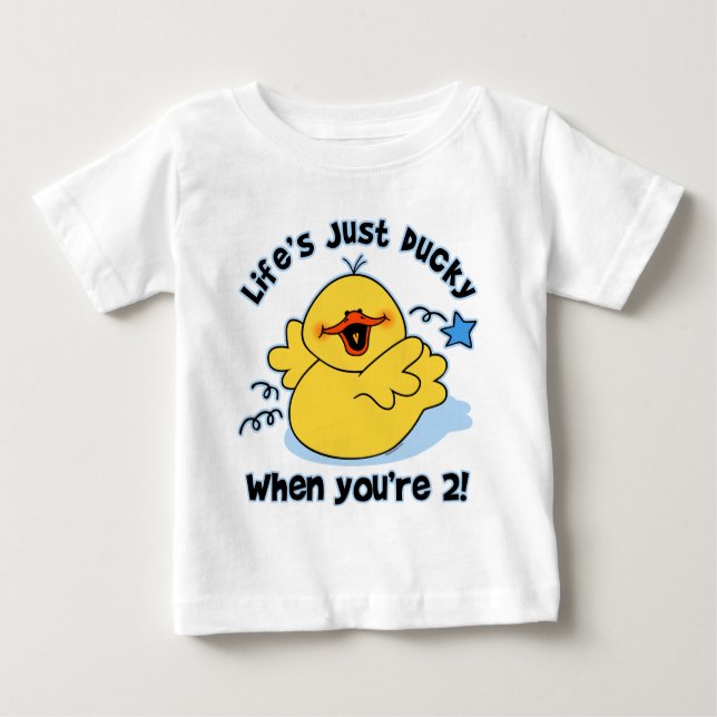 Camiseta Para Bebê O segundo aniversário Ducky da vida (Frente)