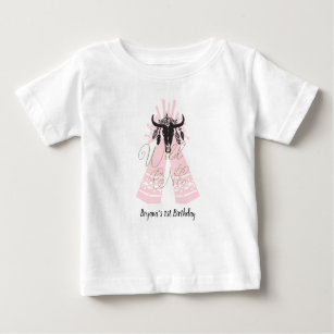 Camiseta Para Bebê Ø selvagem chique de Boho das setas cor-de-rosa &