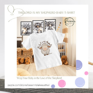 Camiseta Para Bebê O Senhor é Meu Pastor Baby Fine Jersey T-Shirt