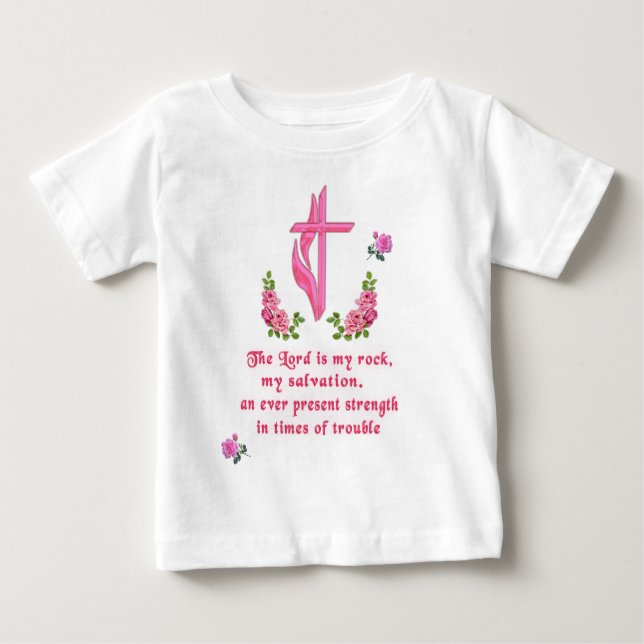 Camiseta Para Bebê O Senhor é minha rocha (Frente)