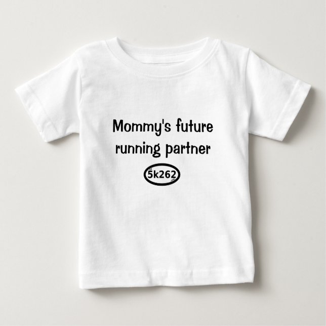 Camiseta Para Bebê O sócio running futuro da mamã (Frente)