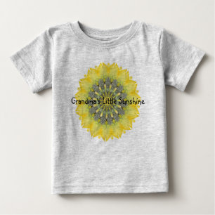 Camiseta Para Bebê O Sol da Vovó com Design de girassol