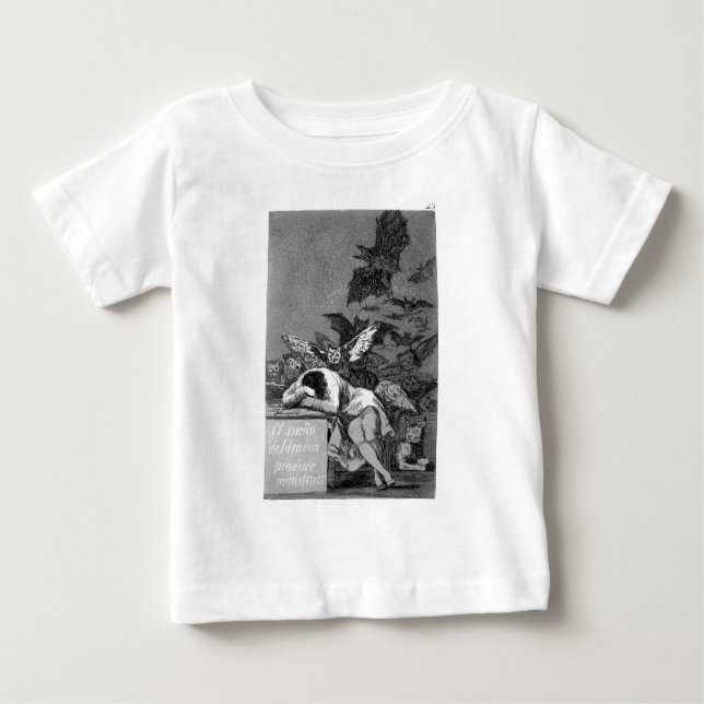 Camiseta Para Bebê O sono da razão produz monstro por Francisco (Frente)