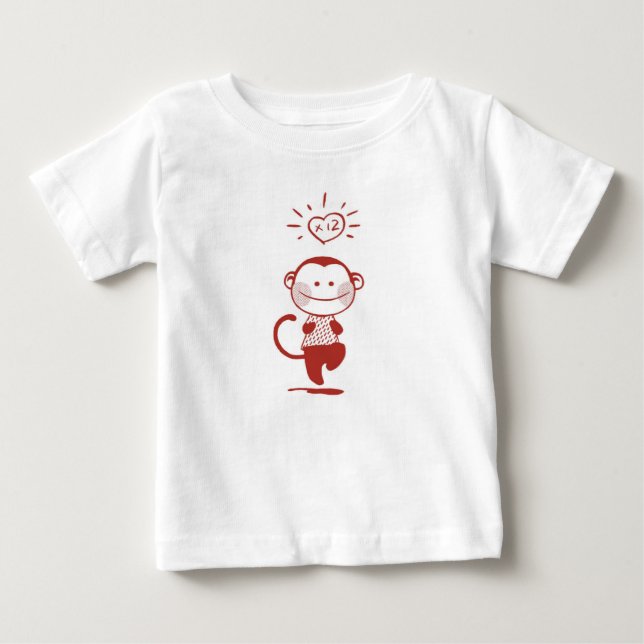 Camiseta Para Bebê O T 2011 de 12 miúdos do _dos macacos (Frente)