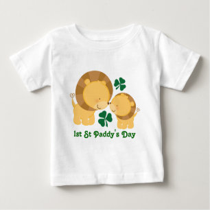 Camiseta Para Bebê ø T irlandês do trevo do leão do bebê do dia da